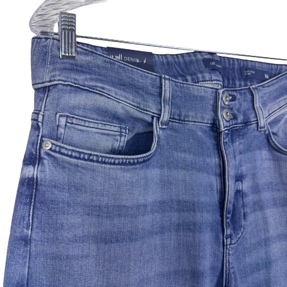 J.Jill High-Rise Creased-Front Full-Leg Jeans Size 16P Wide Leg Denim Marin Wash - Picture 5 of 14